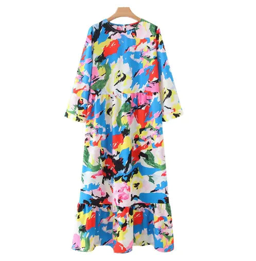 New Polka Dot Print Maxi Dress