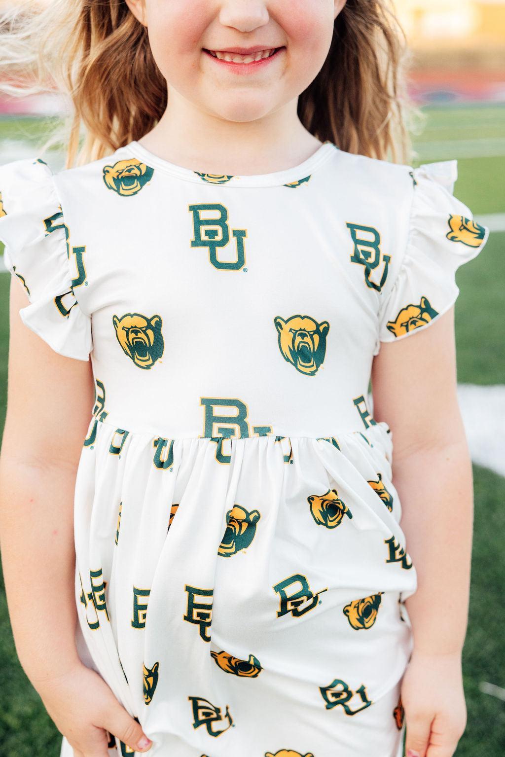Baylor White Bear Flutter Twirl Dress