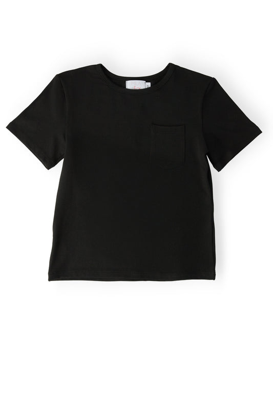 Boys Black S/S Pocket Tee