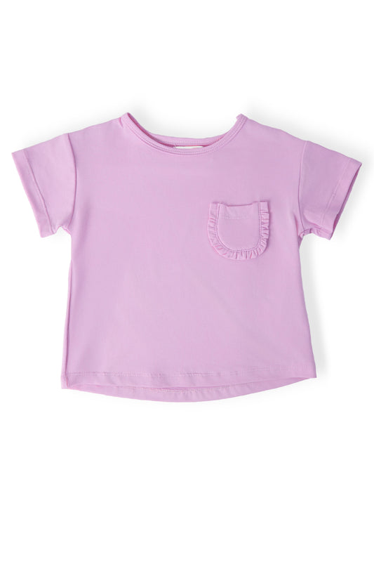 Bright Lilac Ruffle Pocket Tee
