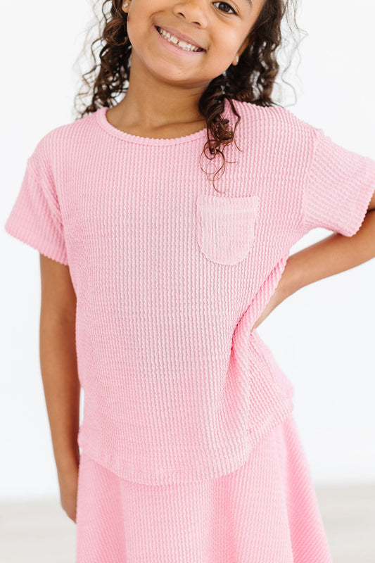 Bubblegum Pink Scrunchy Pocket Tee