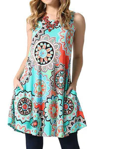 Summer Amazon Bestseller Sleeveless Printed Maxi Dress