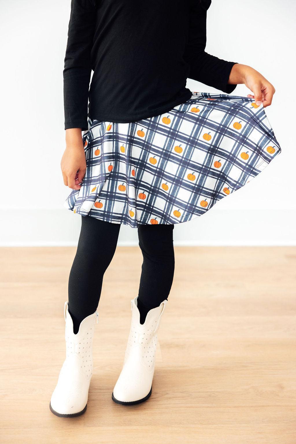 Plaid Pumpkins Twirl Skegging