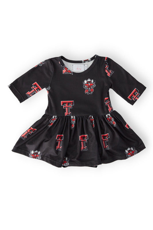 Texas Tech Black Raider Red 3/4 Sleeve Twirl Bodysuit
