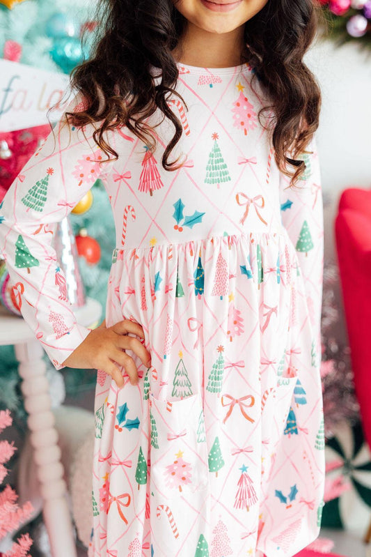 Very Merry L/S Pocket Twirl Dress