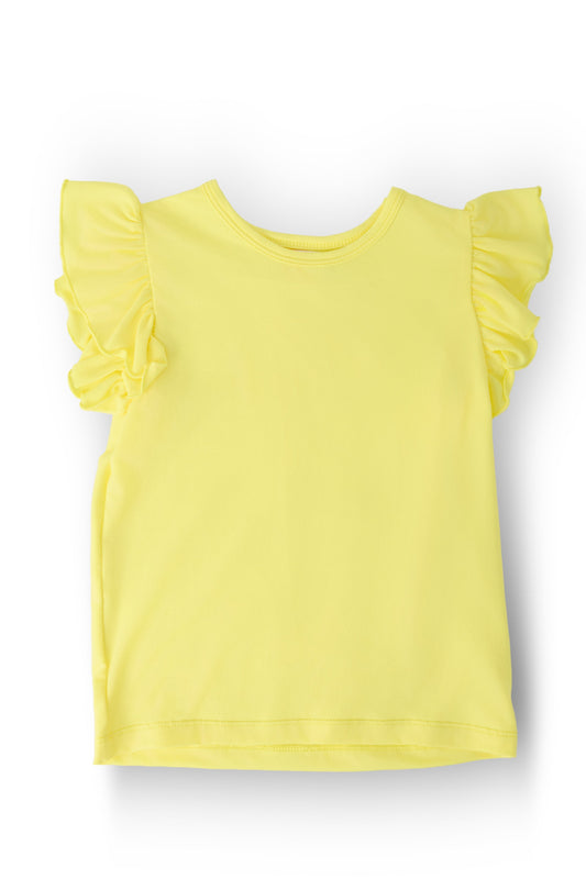 Yellow S/S Ruffle Tee
