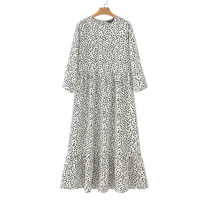 New Polka Dot Print Maxi Dress