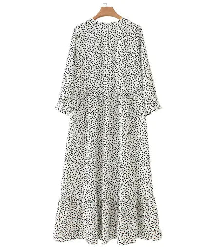 New Polka Dot Print Maxi Dress